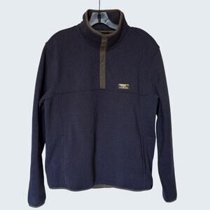 L.L. Bean Mens 1/4 Snap Sweater Fleece Pullover with Kangaroo Pocket size L